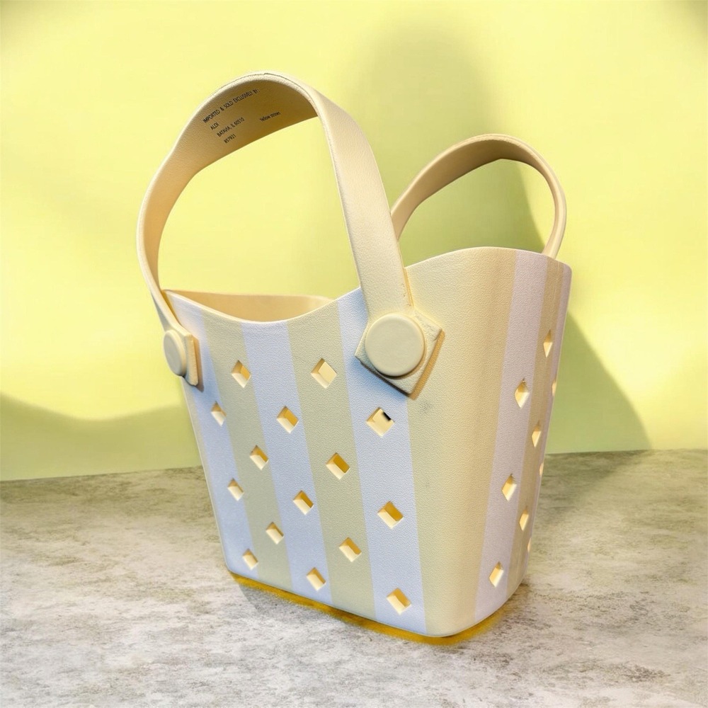 Aldi Crane Cute Yellow/white Stripes Mini Haul-It-All Tote Bag Beach New 2026
